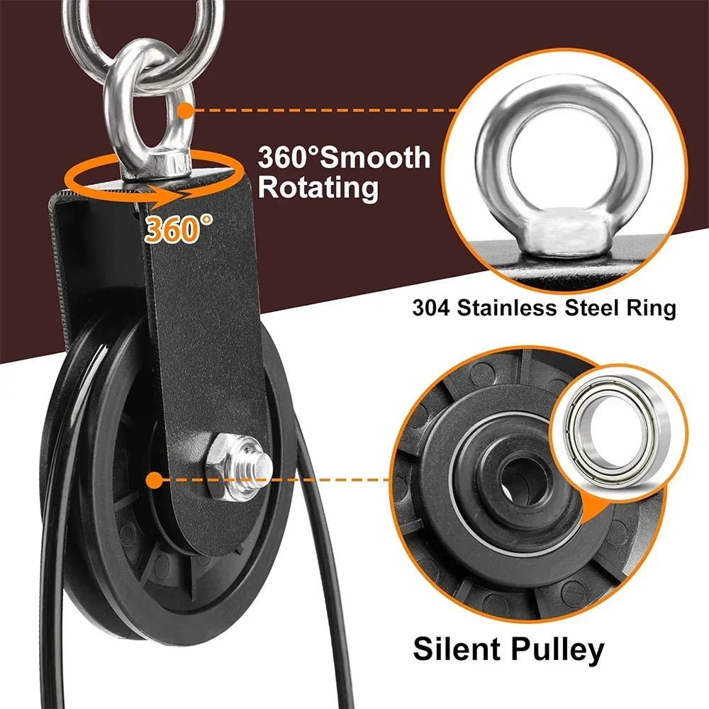 Cable Pulley System with Rubber Handles