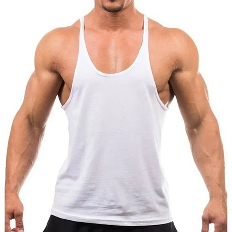 قميص رياضي رجالي بحمالات خلفية (Y-Back)، مقاسات من M إلى XXXL