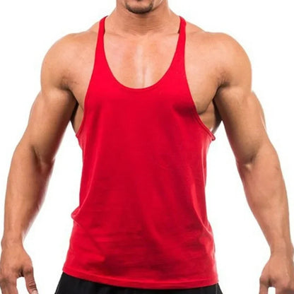 قميص رياضي رجالي بحمالات خلفية (Y-Back)، مقاسات من M إلى XXXL