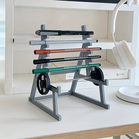 Barbell Pen Holder, Iron, Multiple Designs