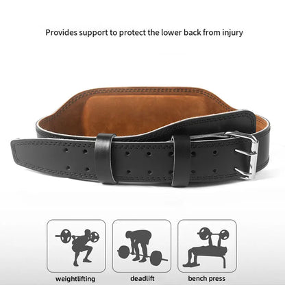 Leather Weightlifting Belt, Sizes M to XL