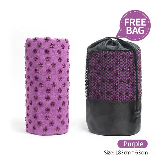 Cotton Yoga Mat Towel, 183 x 63 cm, Five Colours