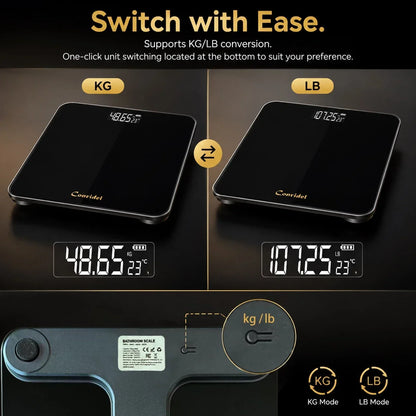 Digital Bathroom Scale, 28 cm, 200 kg Capacity