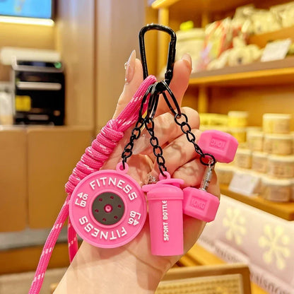 ميدالية مفاتيح بتصميم حقيبة جيم قماشية، ألوان متعددة